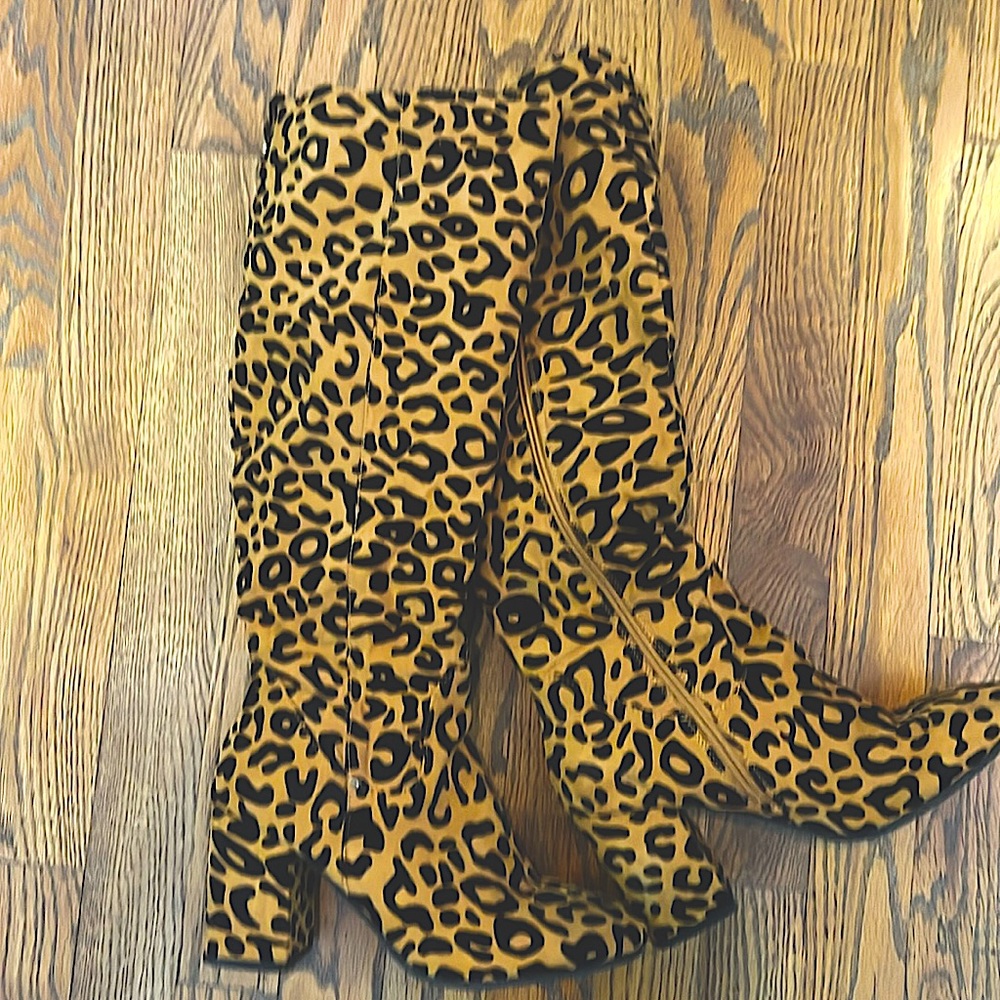 Leopard print boots